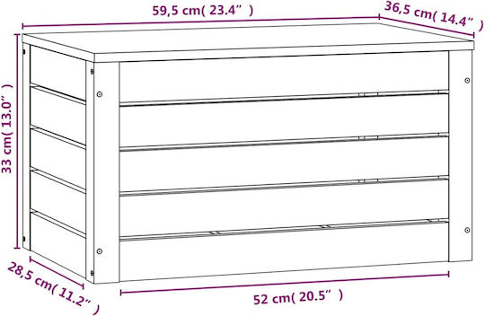 vidaXL Декоративна куфар Дърво Бял 59.5x36.5x33бр