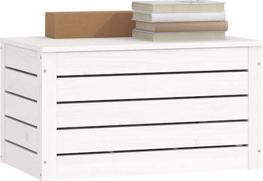 vidaXL Декоративна куфар Дърво Бял 59.5x36.5x33бр