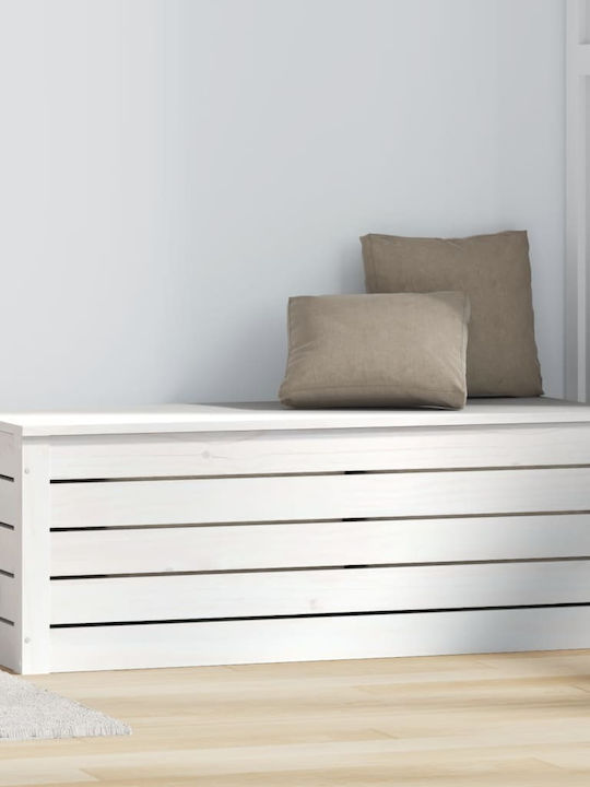 vidaXL Wooden Decorative Trunk White 89x36.5x33cm
