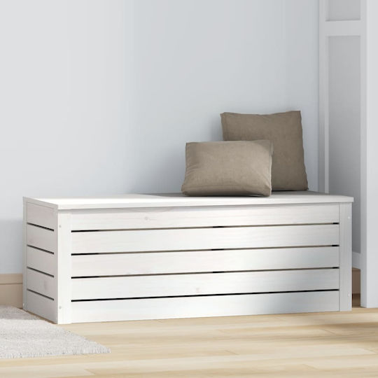 vidaXL Декоративна куфар Дърво Бял 89x36.5x33бр