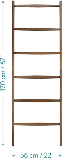Navaris Σκάλα Μπάνιου 6 Θέσεων Δαπέδου ​56x170cm Καφέ