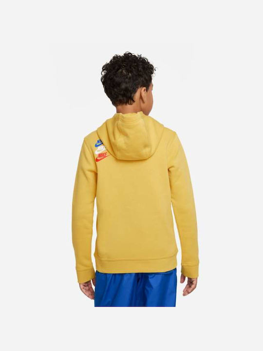 Nike Kids Sweatshirt with Hood and Pocket Yellow