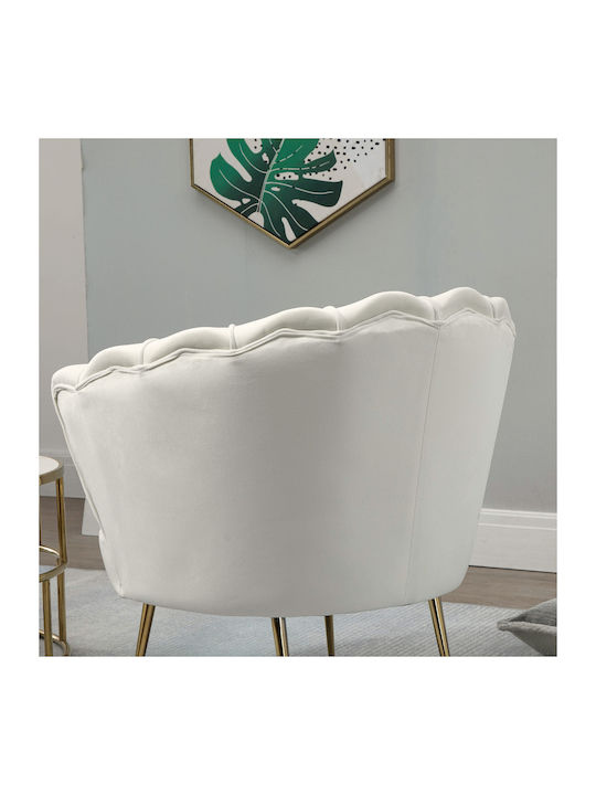 Sessel Samt Ecru 79x77x77cm