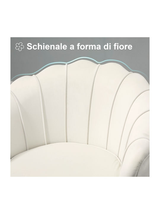 Sessel Samt Ecru 79x77x77cm