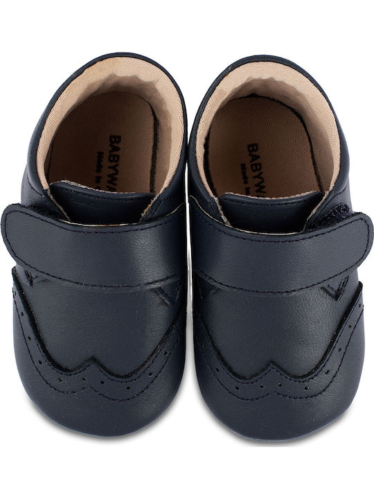Babywalker Βαπτιστικά Δερμάτινα Oxfords Αγκαλιάς Navy Μπλε