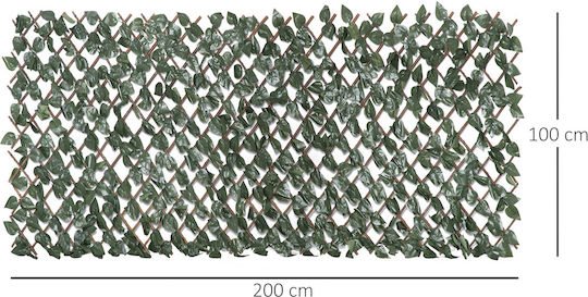 Grătare De Grădină Gard Fals Din Lemn Verde 100x200cm 8 Piese