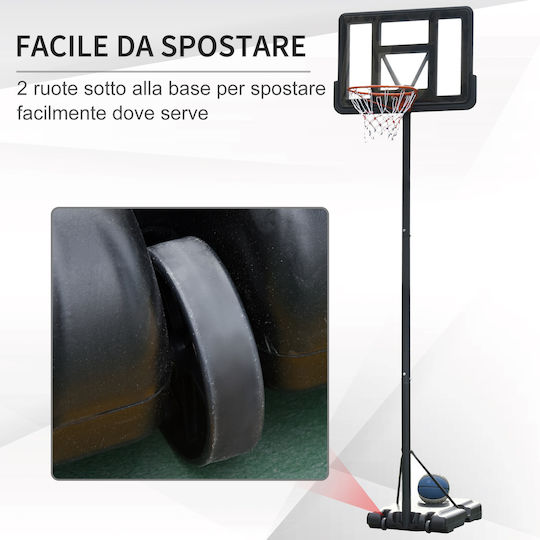 HomCom Adjustable Baskelball Hoop with Stand 231-305cm