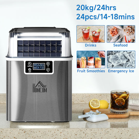 HomCom Παγομηχανή με Ημερήσια Παραγωγή 20kg