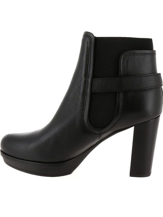 UNISA BLACK LEATHER BOOT WITH ELASTIC