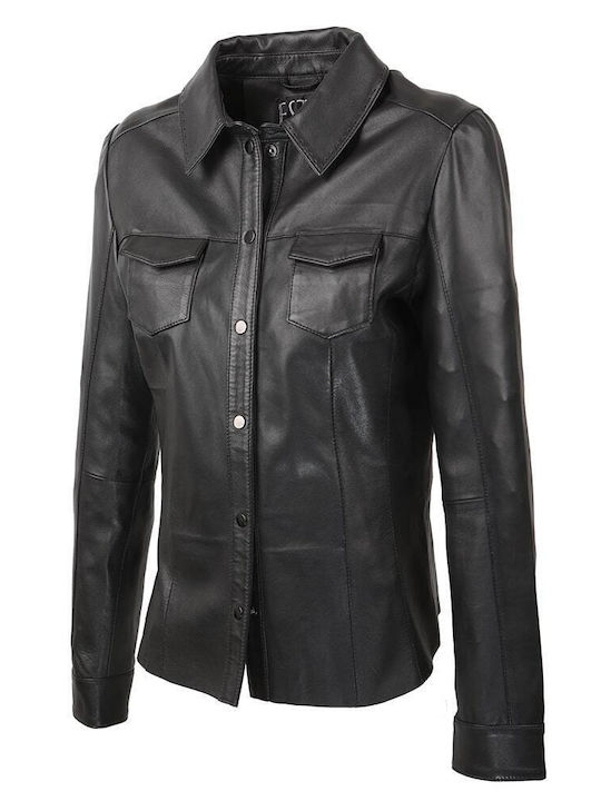 Leather shirt ESTET RYANA Black