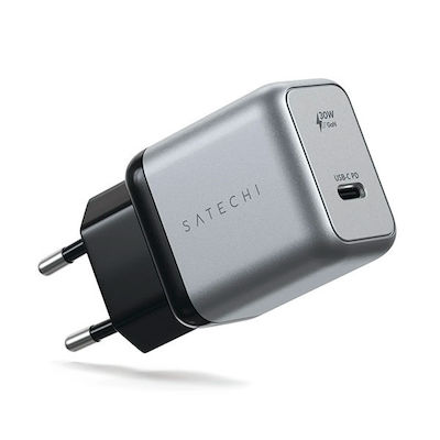 Satechi Wall Adapter with USB-C port 30W Power Delivery in Gray Colour