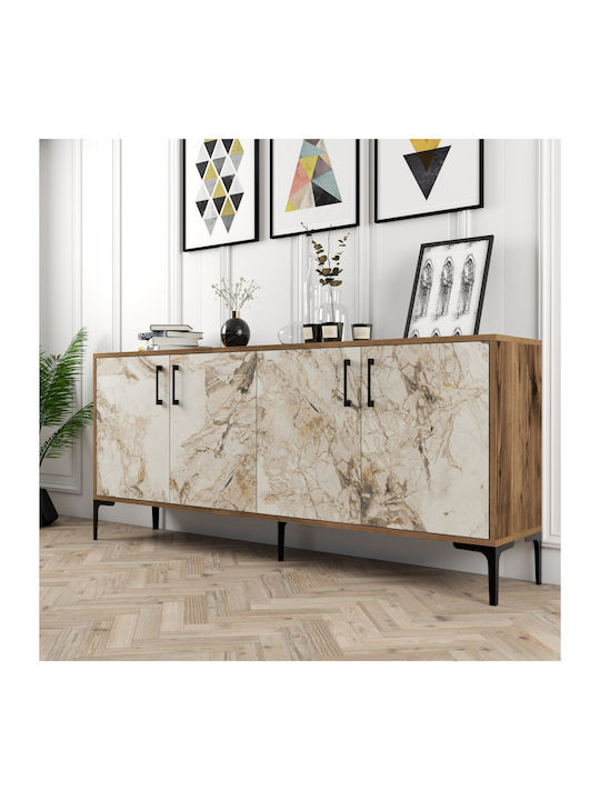 Sideboard Holz Ecru / Karydi 180x35x78cm