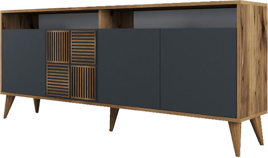 Мебели за съхранение Milan дървен Walnut / Anthracite 180x35x78.6см