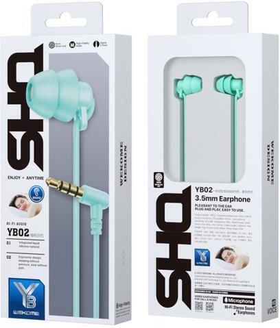 WK YB02 În ureche Handsfree cu Mufă 3.5mm Green