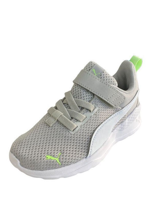Anzarun Lite AC PS Kids Sports Shoes Running with Hoop & Loop Closure Gray