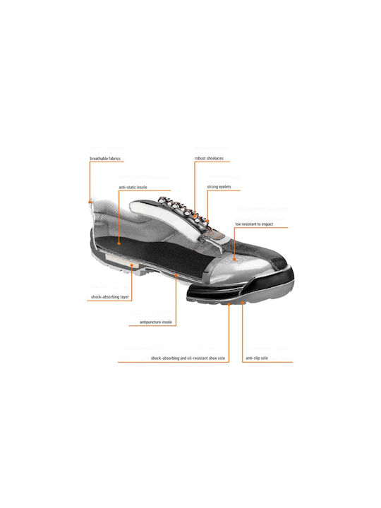 Neo Tools Παπούτσι Ασφαλείας Μαύρο S1P με Πιστοποίηση P,SRA
