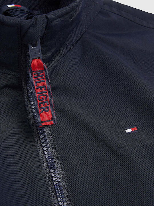 Kinder Freizeitjacke Kurz mit Futter & Kapuze Blau Essential
