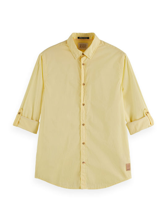 Scotch & Soda Men's Shirt Long Sleeve Cotton Yellow