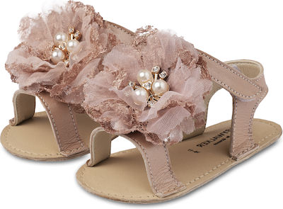 Babywalker Baptism Leather Soft Sole Sandals Pink