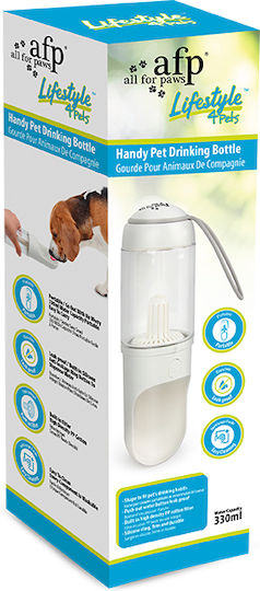 All For Paws Lifestyle Handy Πλαστικό Μπουκάλι Νερού για Σκύλο & Γάτα 330ml σε Λευκό Χρώμα