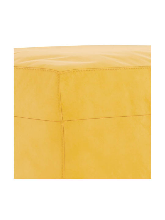 Velvet Upholstered Bench Stool Yellow 70x35x41cm