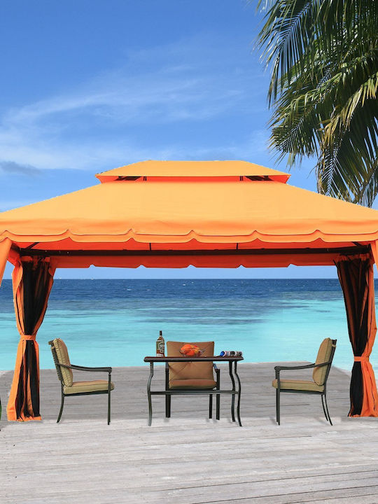 Outsunny Gazebo De Grădină Portocaliu 3x4m