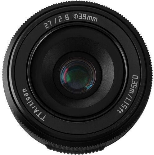 TTArtisan Crop Camera Lens 27mm f/2.8 Pancake for Fujifilm X Mount Black
