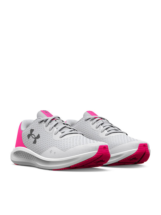 UA GS G Charged Pursuit 3 Kids Sports Shoes Running with Laces Gray
