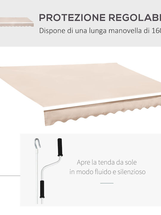 Outsunny Zelt Terrasse Beige 3x2.5m