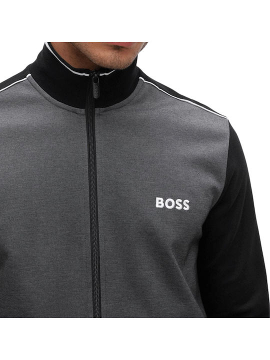 Boss Χειμερινή Ανδρική Μπλούζα Πιτζάμας Βαμβακερή Μαύρη