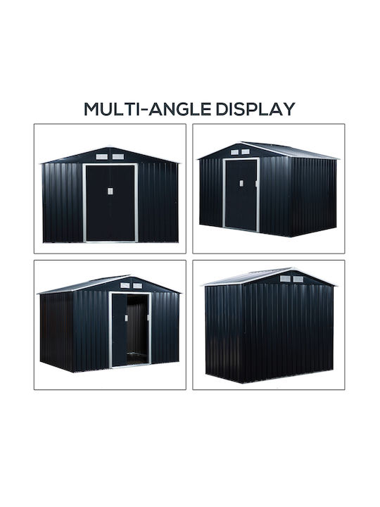 Metallic Garden Shed with Air Vents L2.77xW1.95xH1.92m