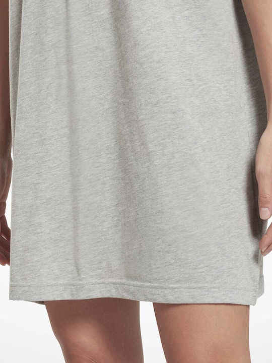 Summer Mini T-Shirt Dress Medium Grey Heather / White / White