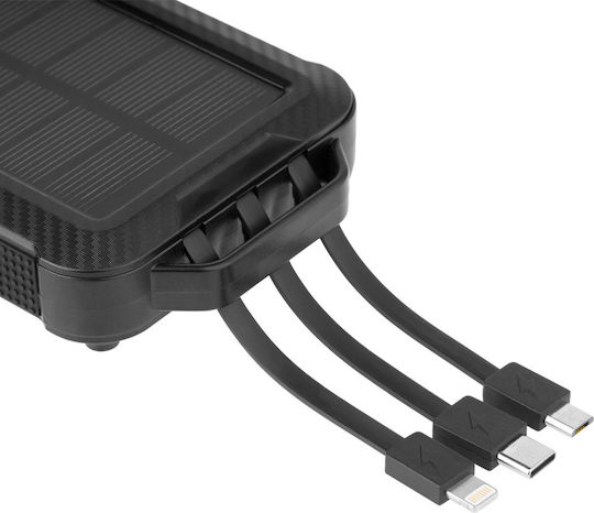Kruger & Matz KM0910 Solar Power Bank 10000mAh mit USB-A Anschluss und USB-C Anschluss Schwarz