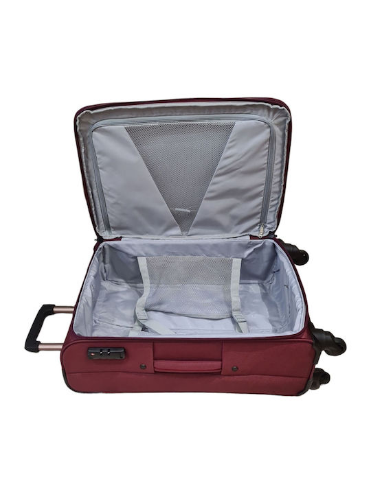 Diplomat The Athens Collection 6040 Large Travel Suitcase Fabric Burgundy with 4 Wheels Height 78cm ZC6040