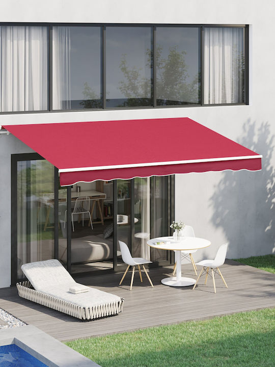 Outsunny Τέντα Βεράντας Κόκκινη 3x2.5m