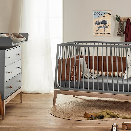 Leander Πολυμορφική Κούνια Luna Grey / Oak με Στρώμα