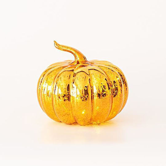 Eurolamp Illuminated Christmas Glass Figure Pumpkin Orange Height 14.5cm 2pcs