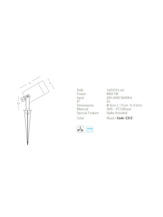 Zambelis Lights Led Light Fixture 1xGU10 E312