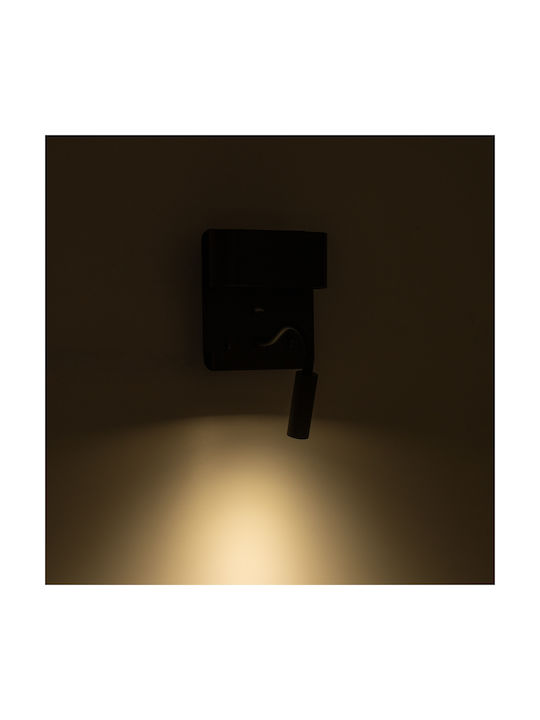 GloboStar Ibis Modern Lamp Wall with Integrated LED and Natural White Light Black 10x18cm
