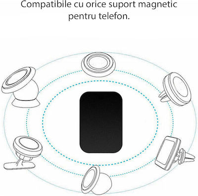 Techsuit Handyhalterung Auto Set aus matten magnetischen Ersatzstickern für Auto Handy Magnet Halterung 2 Stücke mit Magnet Schwarz