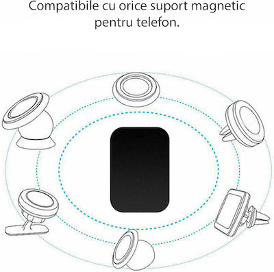 Techsuit Βază de Telefon Auto Set de autocolante magnetice mate pentru înlocuirea suportului magnetic auto pentru telefon mobil - 2 bucăți cu magnet Neagră