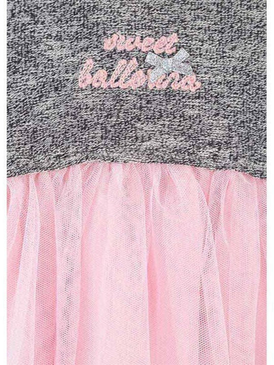 Kinderkleid Langärmelig Tüll Set mit Strumpfhose Rosa