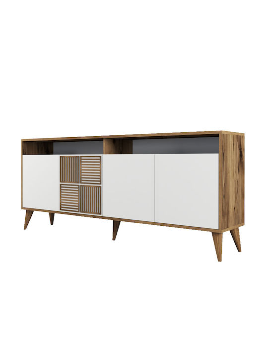 Wooden Sideboard Walnut White 180x35x78.6cm