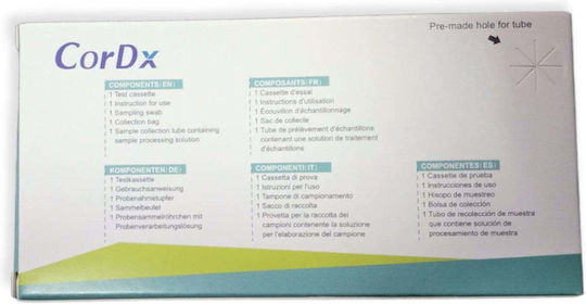 CorDX Influenza A/B & Covid-19/RSV Combo 1pcs Self-Diagnostic Test for Rapid Detection Antigens with Nasal Sample