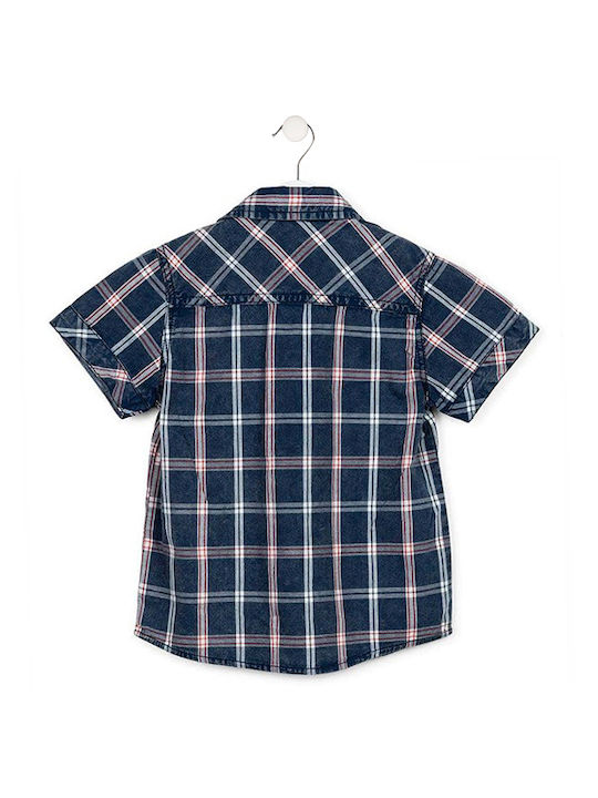 Losan Kids Checked Shirt Navy Blue