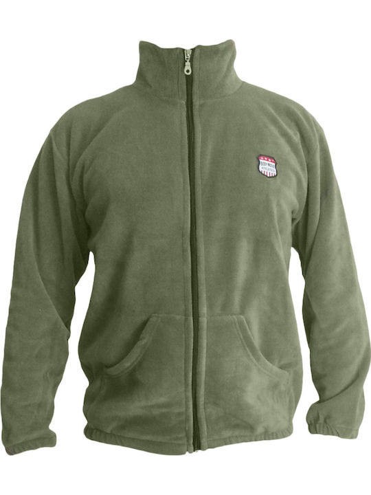 Men's Fleece Cardigan Khaki
