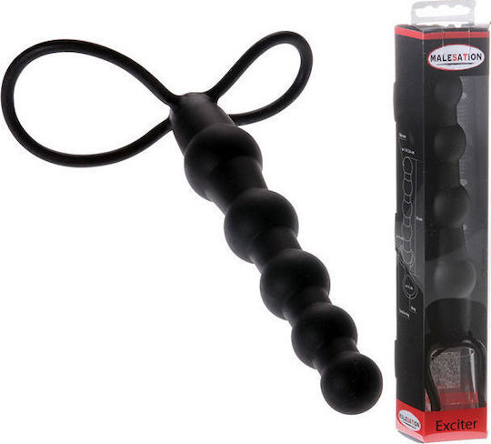 Malesation Exciter Plug W Rings Plug Πρωκτικό Dildo Black 15cm