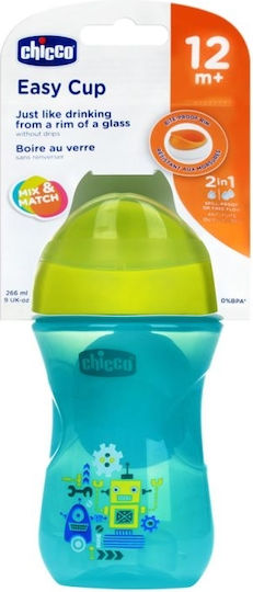 Chicco Easy Cup Educational Sippy Cup Plastic Blue for 12m+m+ 266ml 06961-20/blue