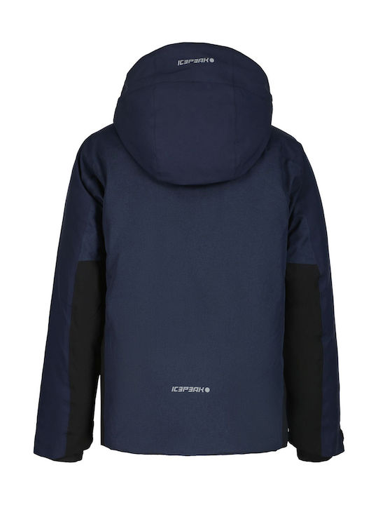 Lehr Waterproof Kids Casual Short Windproof Jacket with Hood Navy Blue