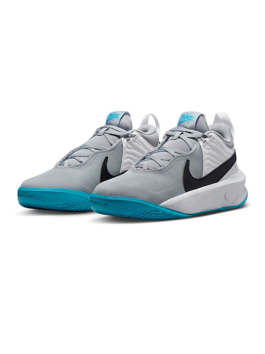 Kids Sports Shoes Basketball Team Hustle 10 White / Grey
